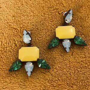 Elegant Yellow and Green Gemstone Earrings